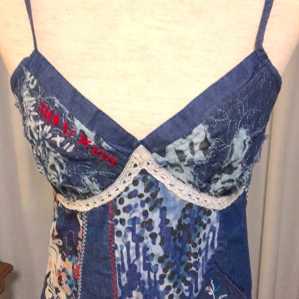 Kessley Patchwork Chambray Sundress - image 2